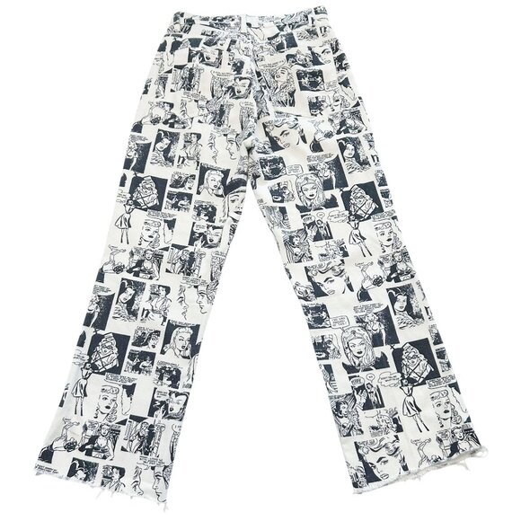 REFORMATION Comic Print High Rise Straight Jeans – Size 24P - Picture 2 of 16